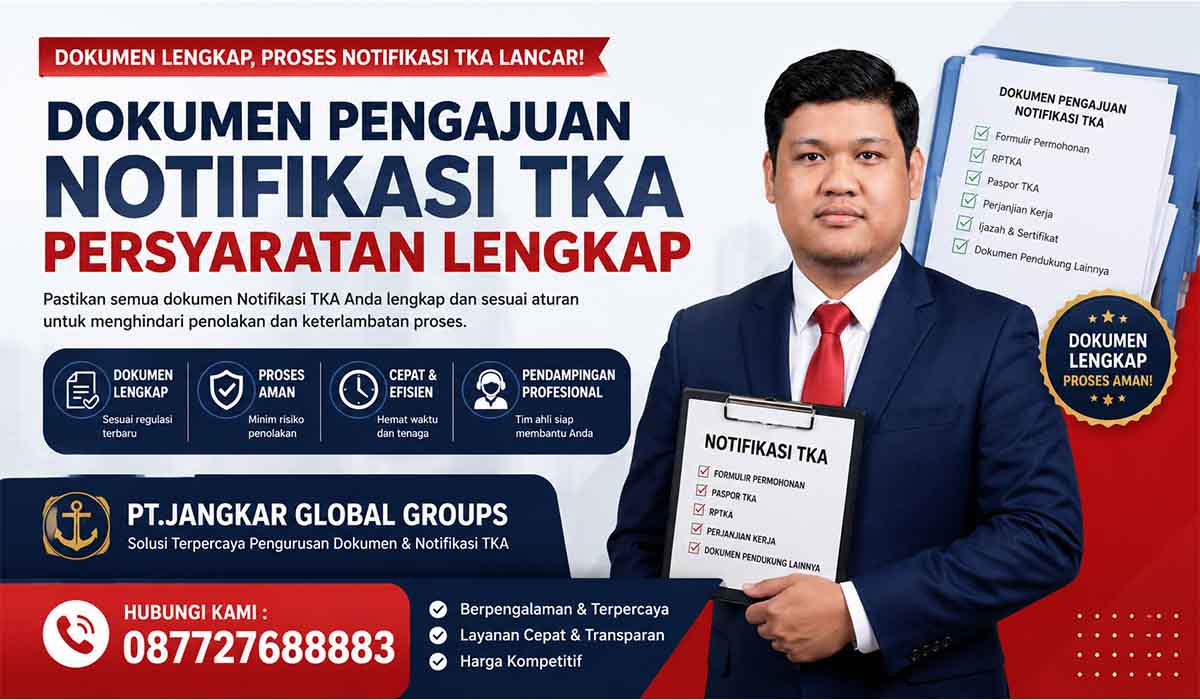 Dokumen Pengajuan Notifikasi TKA Persyaratan Lengkap