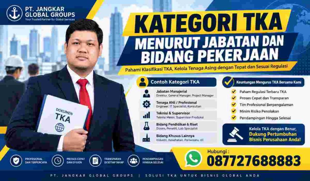 Kategori TKA Menurut Jabatan dan Bidang Pekerjaan