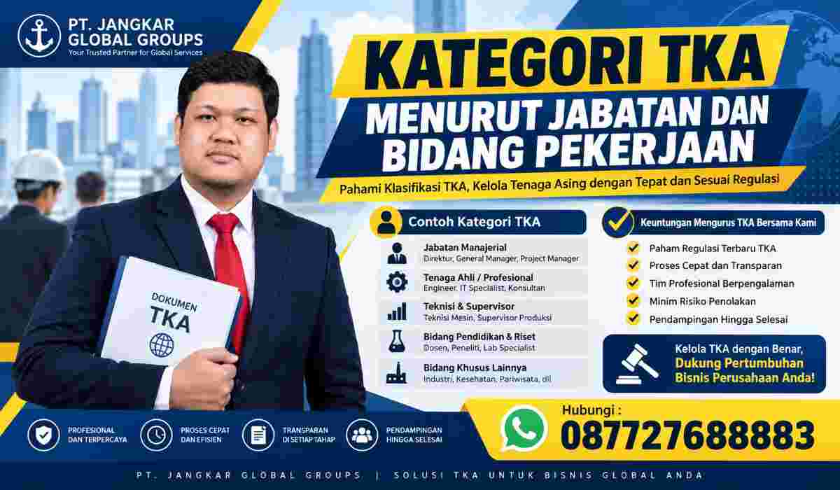 Kategori TKA Menurut Jabatan dan Bidang Pekerjaan