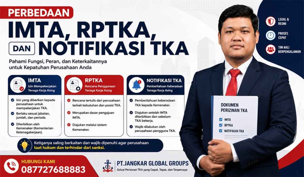 Perbedaan IMTA, RPTKA, dan Notifikasi TKA