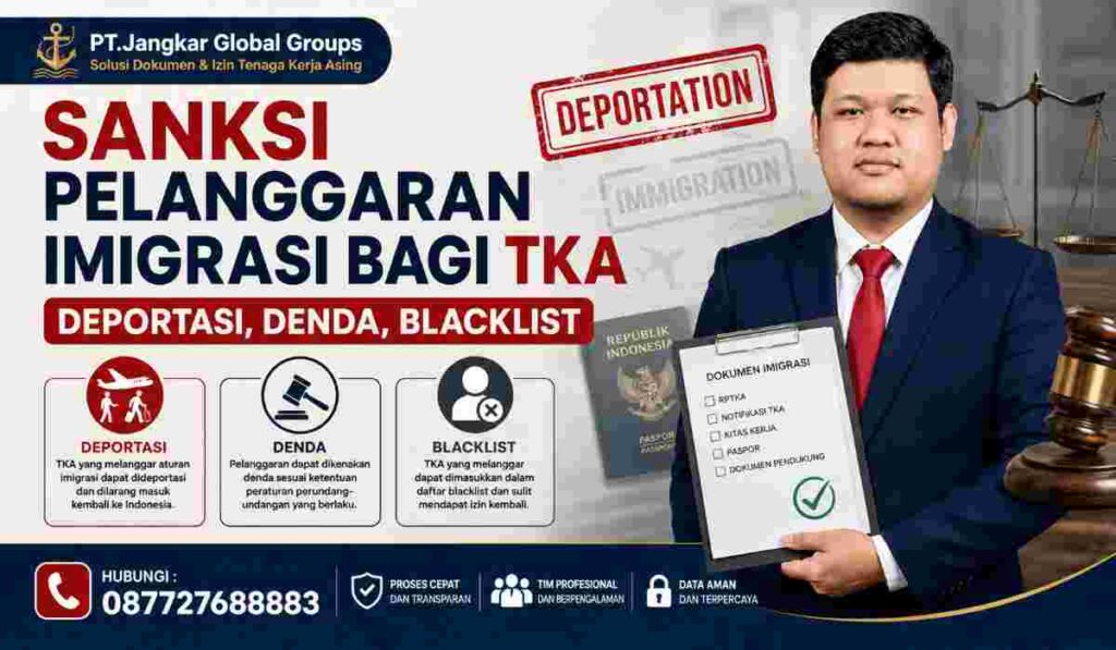 Sanksi Pelanggaran Imigrasi bagi TKA Deportasi, Denda, Blacklist