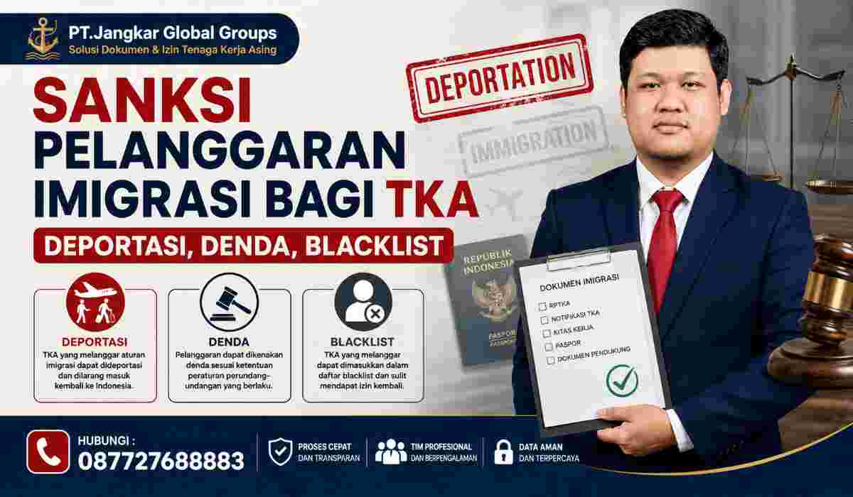 Sanksi Pelanggaran Imigrasi bagi TKA Deportasi, Denda, Blacklist