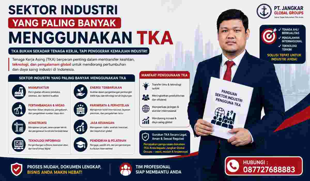 Sektor Industri yang Paling Banyak Menggunakan TKA