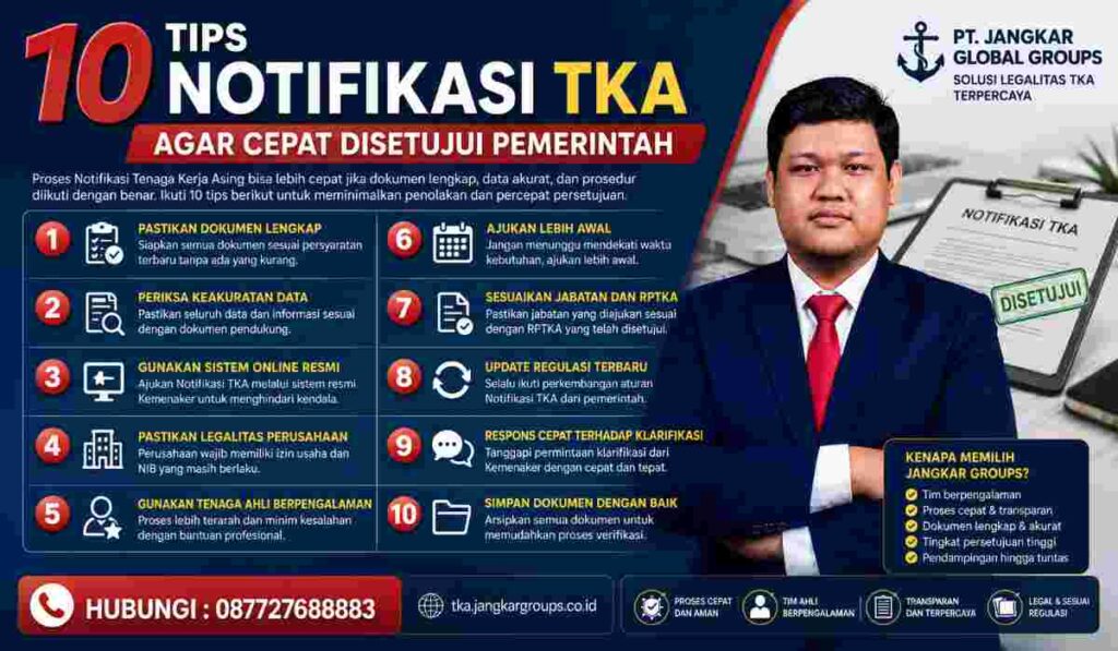 10 Tips Notifikasi TKA agar Cepat Disetujui Pemerintah