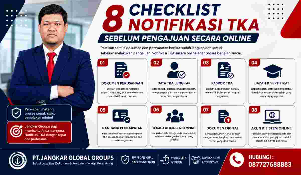 8 Checklist Notifikasi TKA Sebelum Pengajuan Secara Online