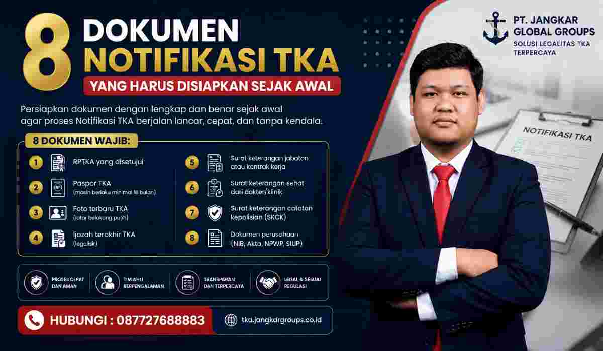 8 Dokumen Notifikasi TKA yang Harus Disiapkan Sejak Awal