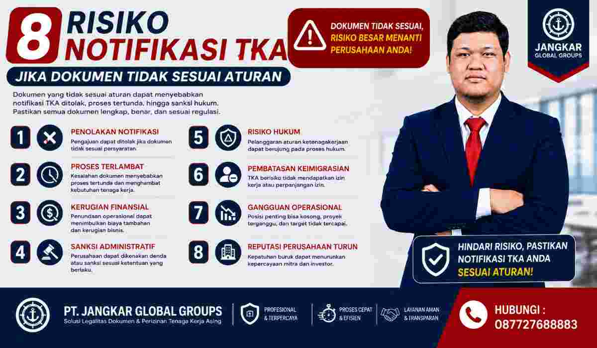 8 Risiko Notifikasi TKA Jika Dokumen Tidak Sesuai Aturan