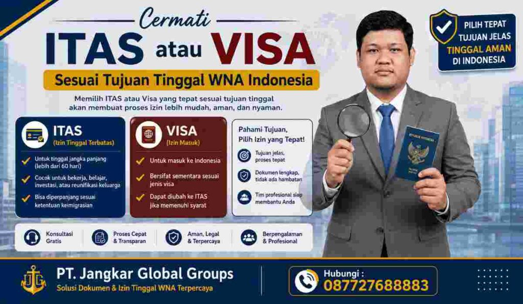 Cermati ITAS atau Visa Sesuai Tujuan Tinggal WNA Indonesia