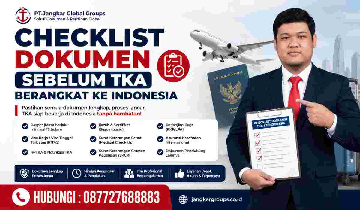 Checklist Dokumen Sebelum TKA Berangkat ke Indonesia