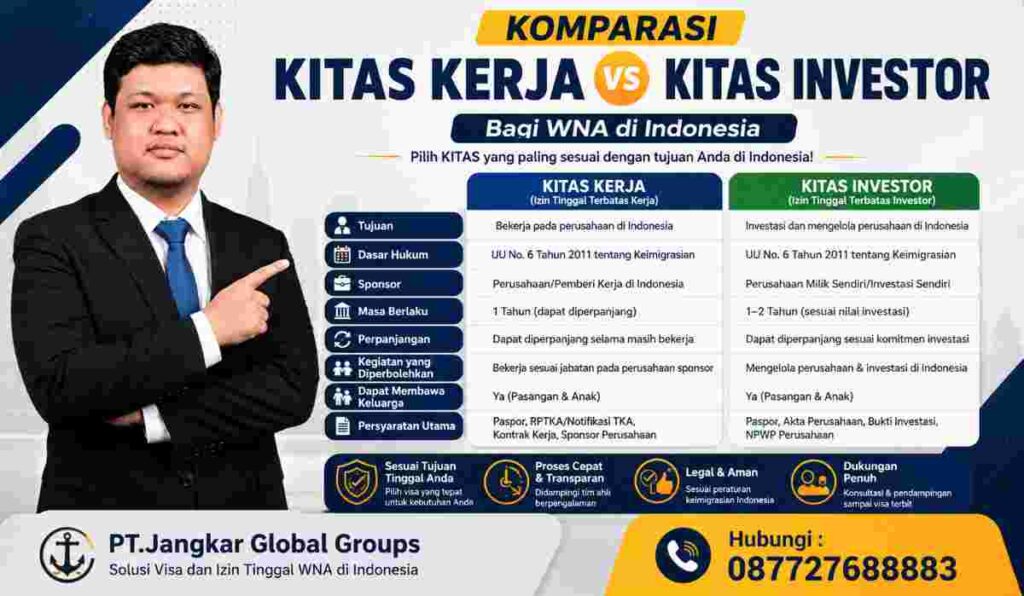 Komparasi KITAS Kerja dan KITAS Investor bagi WNA di Indonesia
