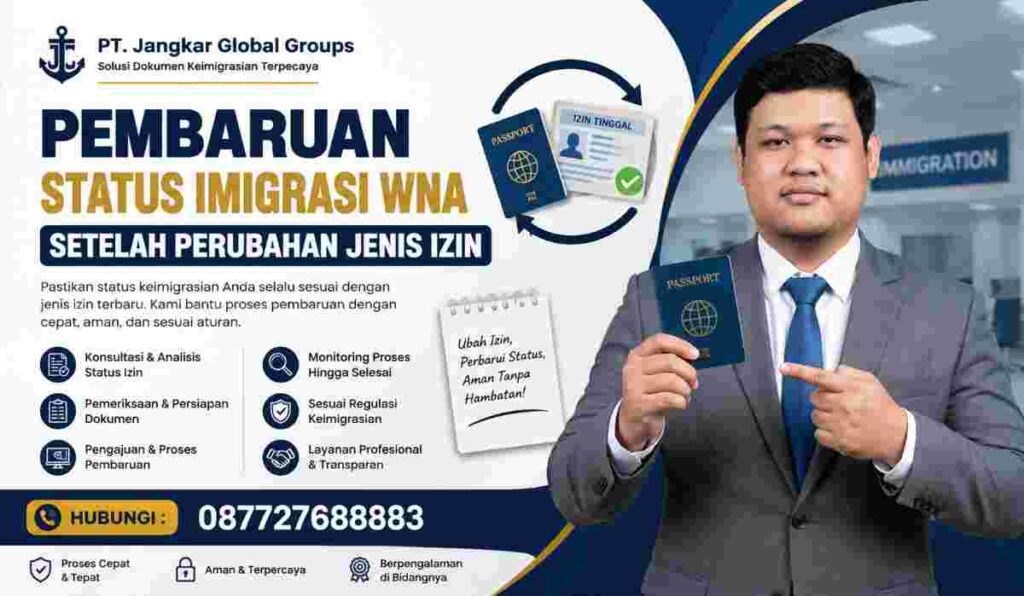 Pembaruan Status Imigrasi WNA Setelah Perubahan Jenis Izin