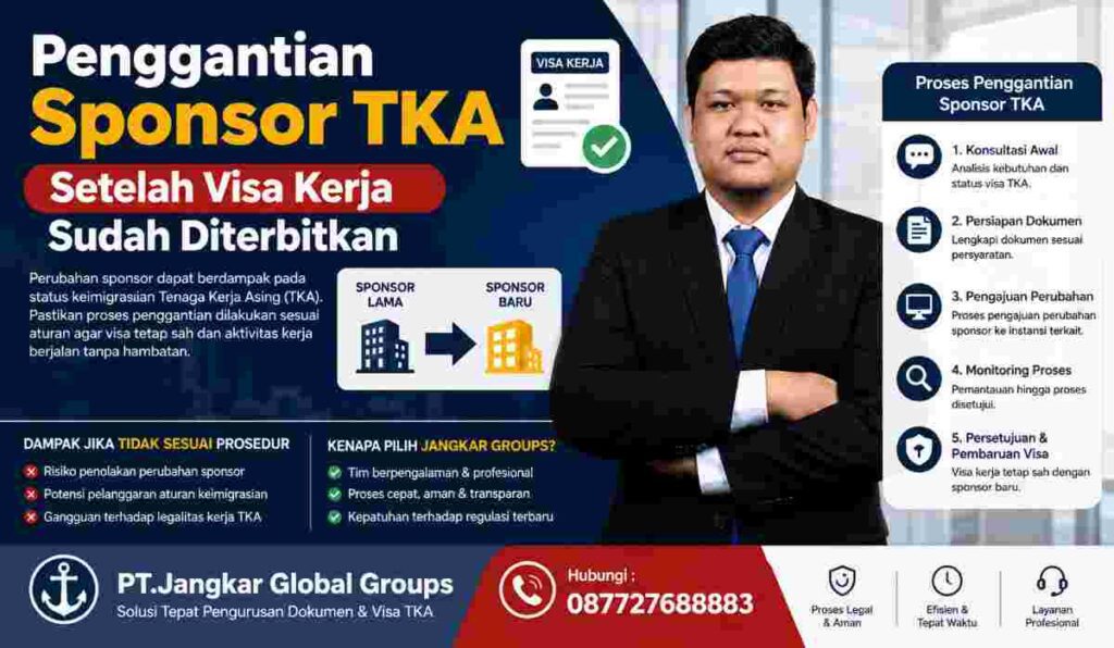 Penggantian Sponsor TKA Setelah Visa Kerja Sudah Diterbitkan