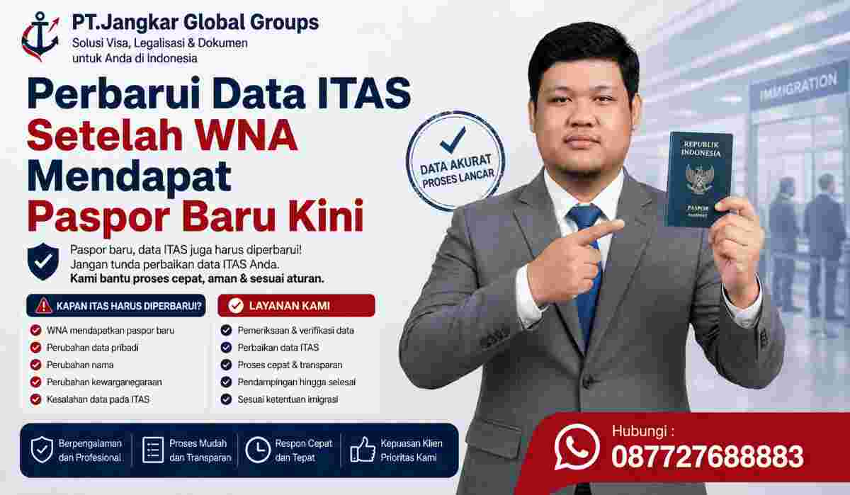 Perbarui Data ITAS Setelah WNA Mendapat Paspor Baru Kini