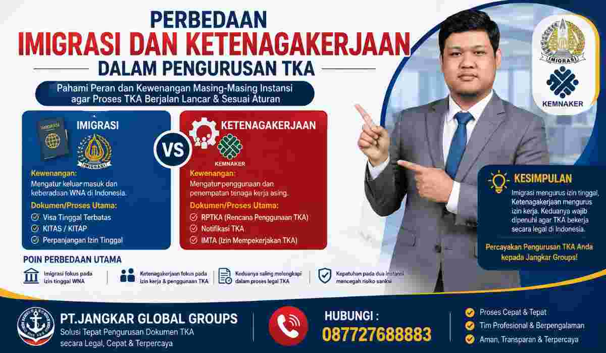 Perbedaan Imigrasi dan Ketenagakerjaan dalam Pengurusan TKA