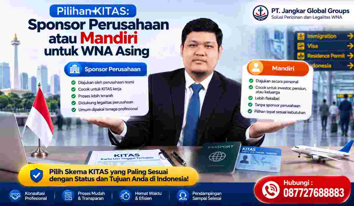 Pilihan KITAS Sponsor Perusahaan atau Mandiri untuk WNA Asing